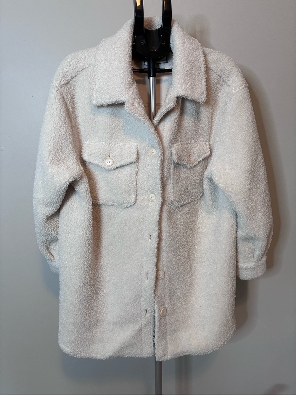 Bagatelle Collection Teddy Sherpa Shacket Jacket Cream White Size 1X